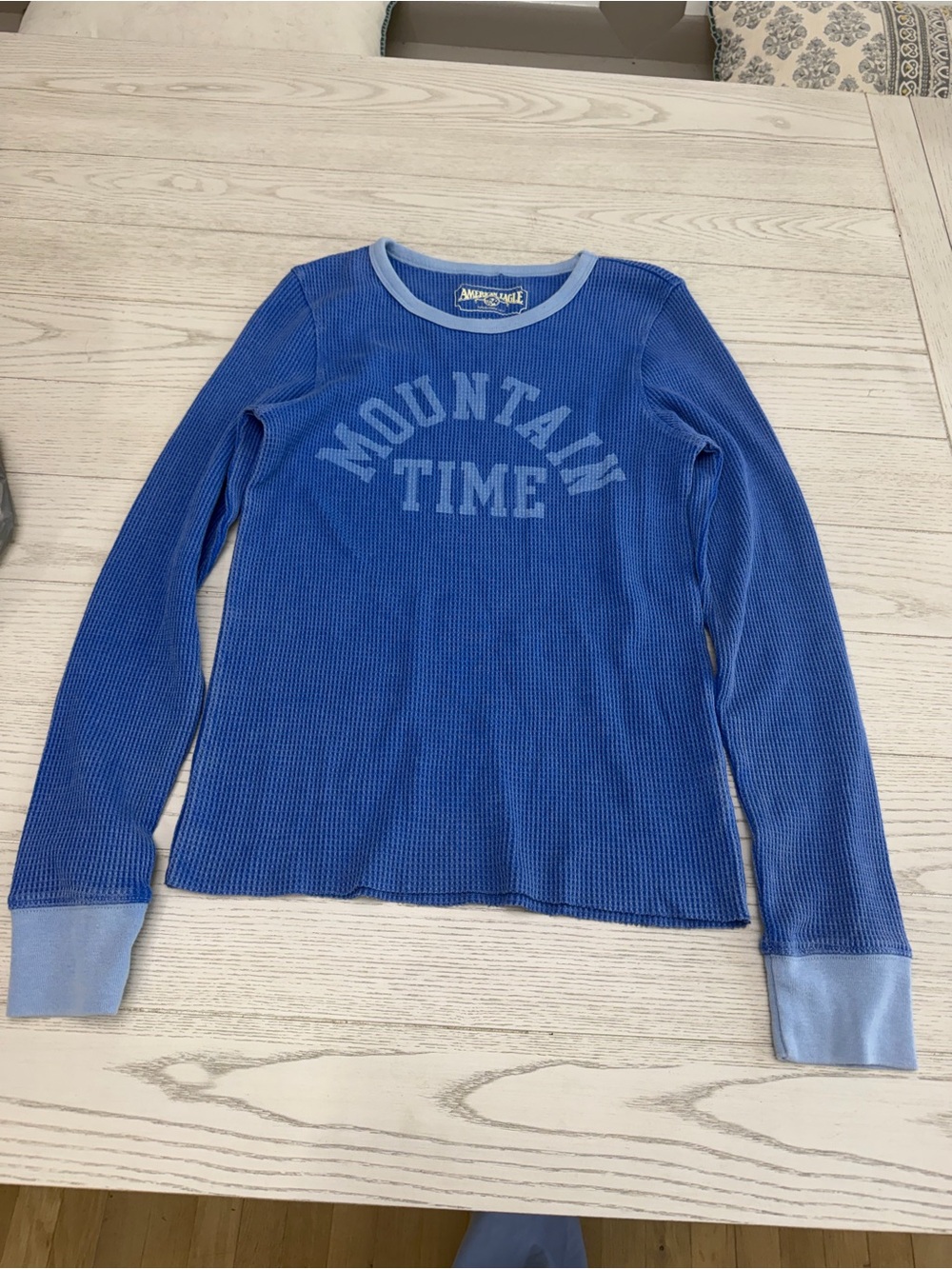 American Age Royal Blue 'Mountain Time' Long Sleeve Thermal Tee